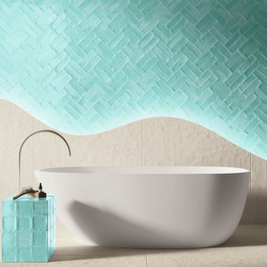 Bañera ovalada independiente Adra en Solid Surface